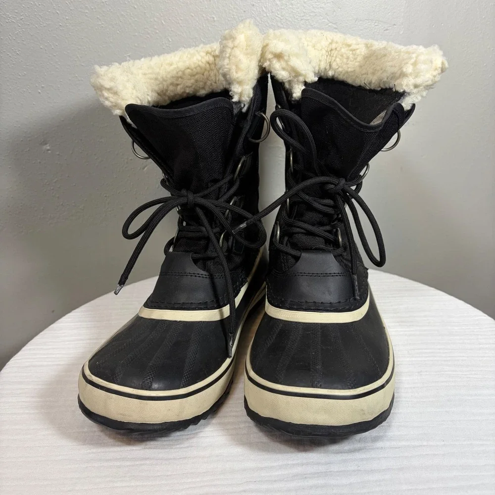 Sorel Winter Carnival Waterproof Boots Black NL1495-011 Womens 10